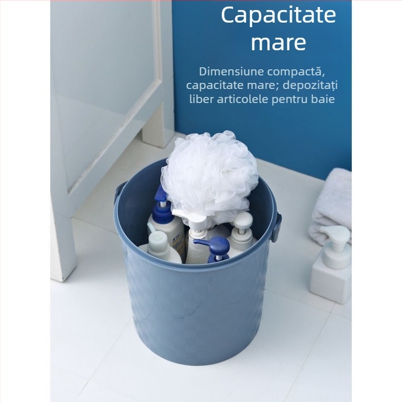 Găleată din plastic îngroșată, portabilă, cu mâner și capac, pentru uz casnic, pescuit, spălarea mașinii și depozitare