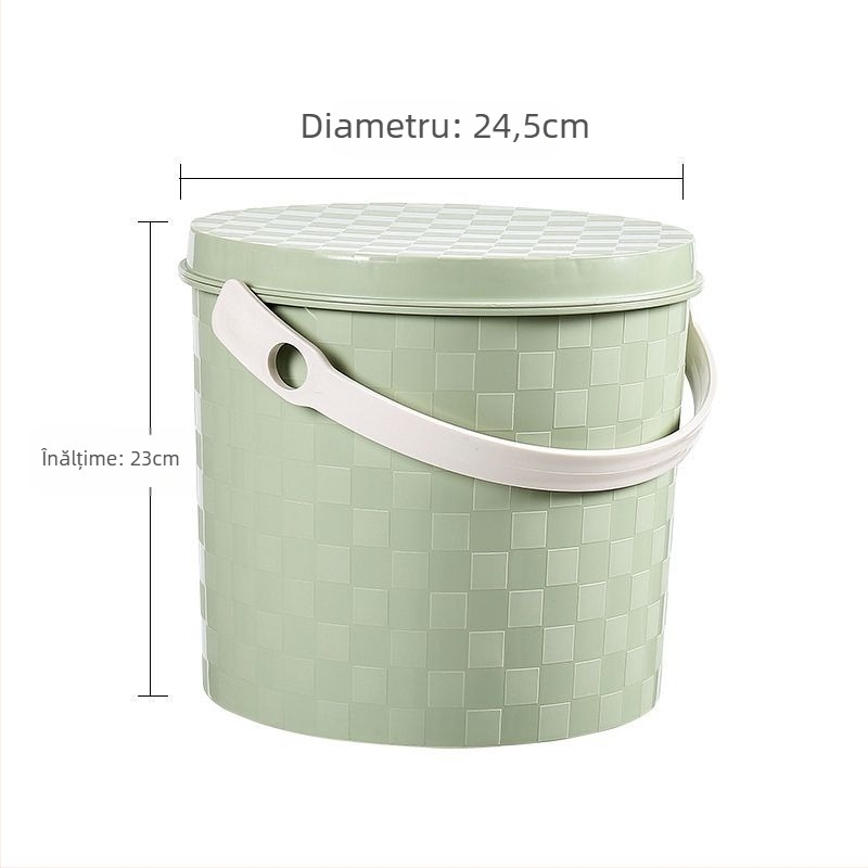 Găleată din plastic îngroșată, portabilă, cu mâner și capac, pentru uz casnic, pescuit, spălarea mașinii și depozitare