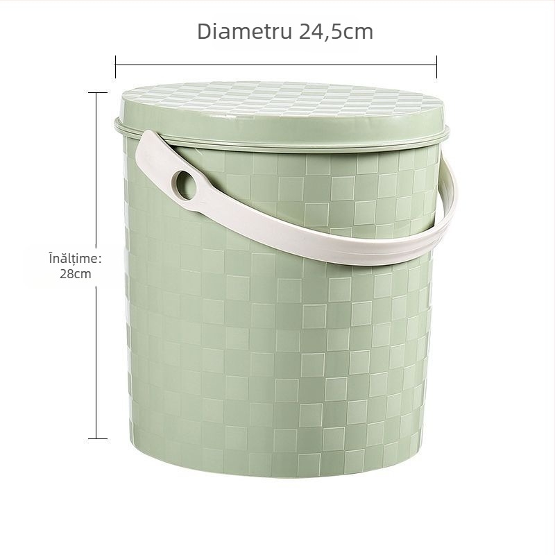 Găleată din plastic îngroșată, portabilă, cu mâner și capac, pentru uz casnic, pescuit, spălarea mașinii și depozitare