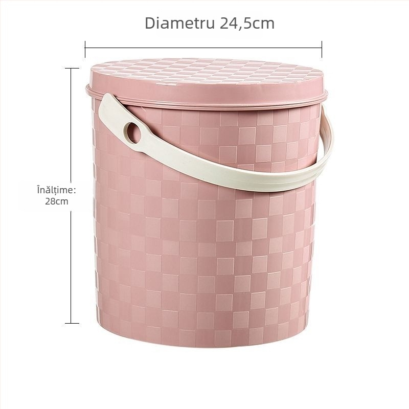 Găleată din plastic îngroșată, portabilă, cu mâner și capac, pentru uz casnic, pescuit, spălarea mașinii și depozitare