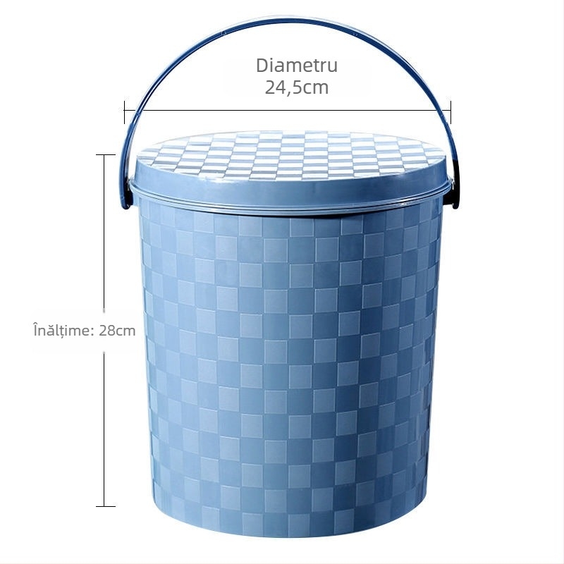 Găleată din plastic îngroșată, portabilă, cu mâner și capac, pentru uz casnic, pescuit, spălarea mașinii și depozitare