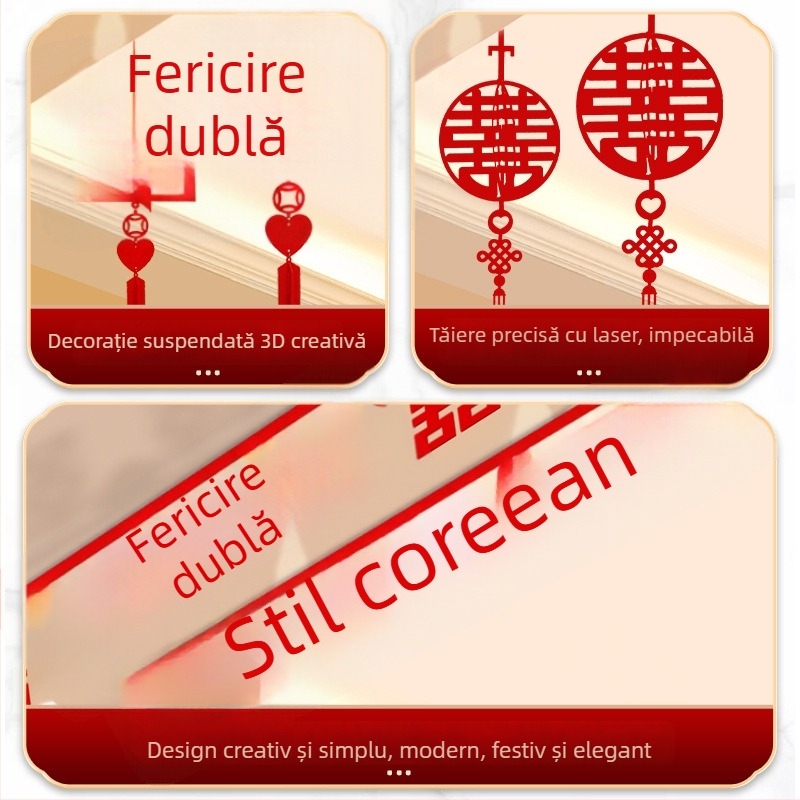 Set de decor pentru sufragerie de nuntă cu ghirlandă Xi și perdea de tavan (textil nețesut, panglică)