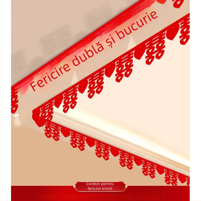 Set de decor pentru sufragerie de nuntă cu ghirlandă Xi și perdea de tavan (textil nețesut, panglică)