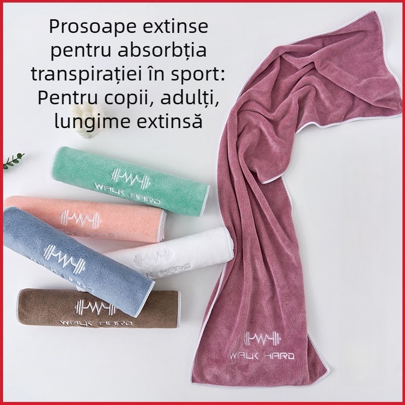 Prosop sport din microfibră, absorbant la transpirație, cu lungime extinsă pentru sală, alergare și yoga, mare, portabil, uscare rapidă