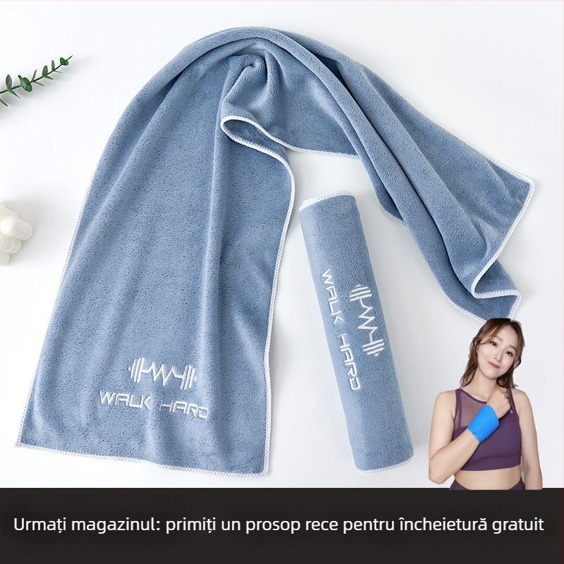 Prosop sport din microfibră, absorbant la transpirație, cu lungime extinsă pentru sală, alergare și yoga, mare, portabil, uscare rapidă