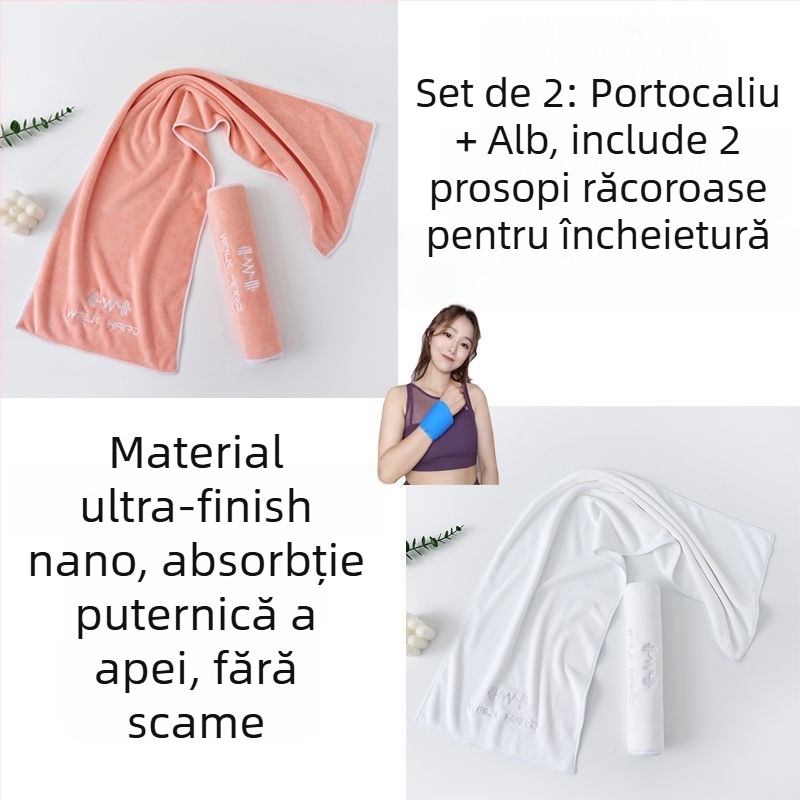 Prosop sport din microfibră, absorbant la transpirație, cu lungime extinsă pentru sală, alergare și yoga, mare, portabil, uscare rapidă