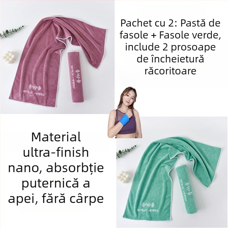 Prosop sport din microfibră, absorbant la transpirație, cu lungime extinsă pentru sală, alergare și yoga, mare, portabil, uscare rapidă