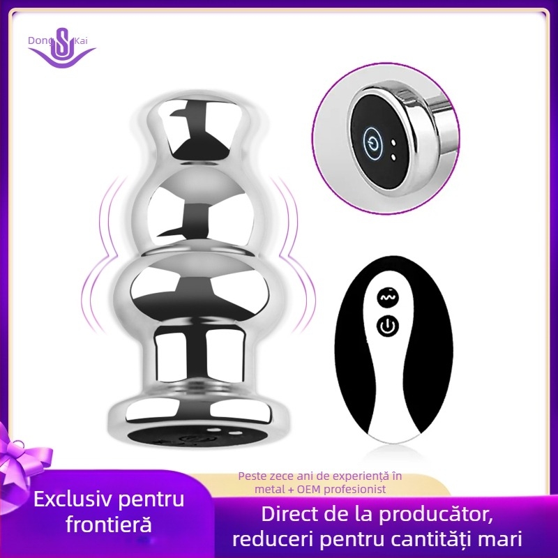 Dongkai Plug Anal Electric cu Mărgele de Tracțiune, din Aluminiu – Jucărie sexuală pentru adulți cu vibrație