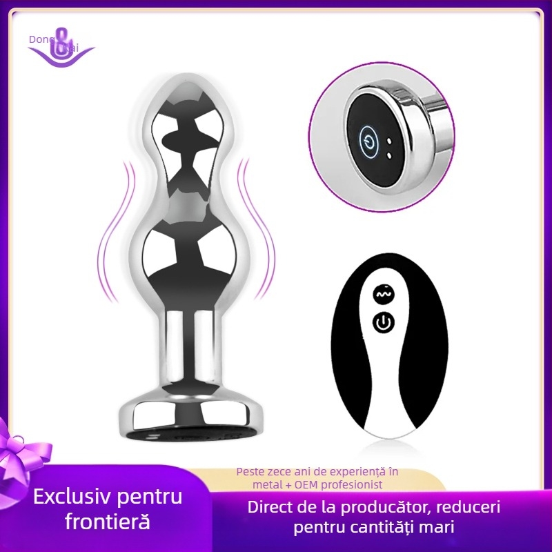 Dongkai Plug Anal Electric cu Mărgele de Tracțiune, din Aluminiu – Jucărie sexuală pentru adulți cu vibrație