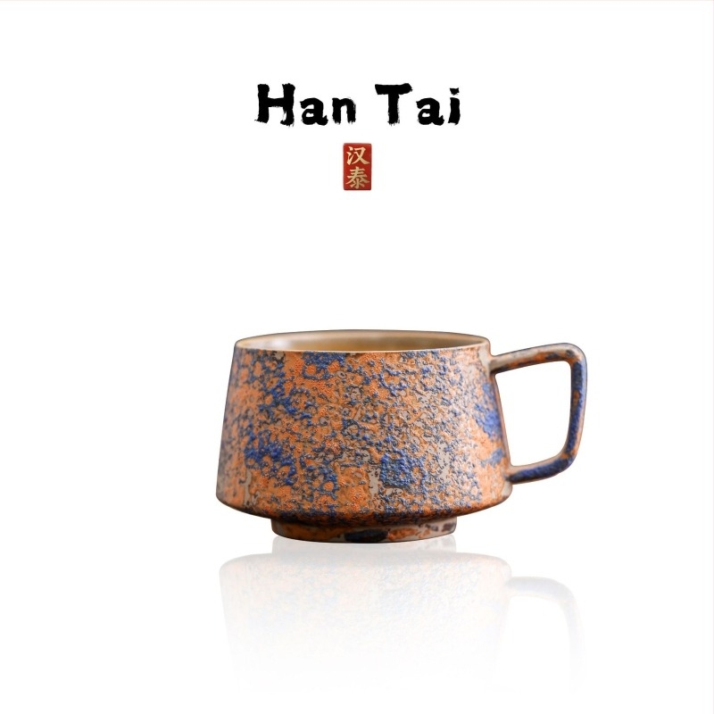 Ceașă de cafea ceramic Nordic cu latte art, design retro, greutate 300 g, imprimare logo disponibilă, personalizare posibilă