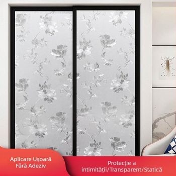 Film de sticlă pentru baie – confidențialitate, mat, model geometric, bucată unică (pentru baie)