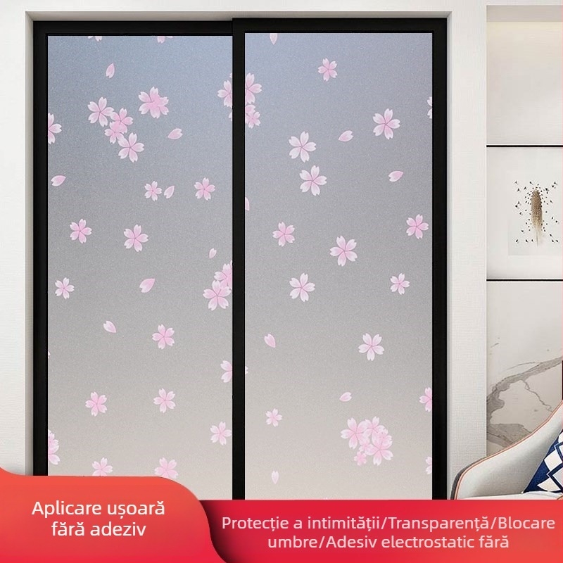 Film de sticlă pentru baie – confidențialitate, mat, model geometric, bucată unică (pentru baie)