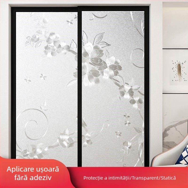 Film de sticlă pentru baie – confidențialitate, mat, model geometric, bucată unică (pentru baie)