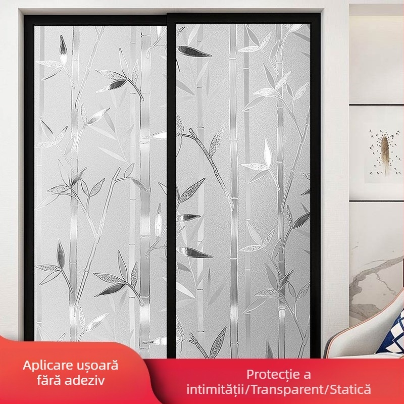 Film de sticlă pentru baie – confidențialitate, mat, model geometric, bucată unică (pentru baie)