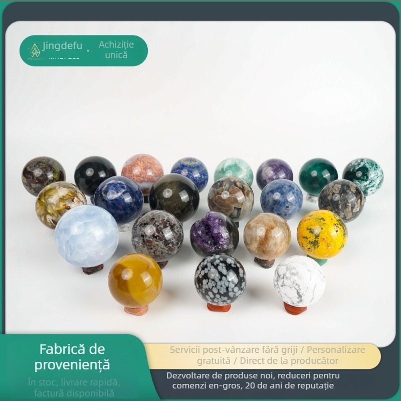 Sferă de cristal decorativă cu mai multe pietre, lucioasă, stil minimalist modern, cristale personalizabile pentru casă și birou Feng Shui