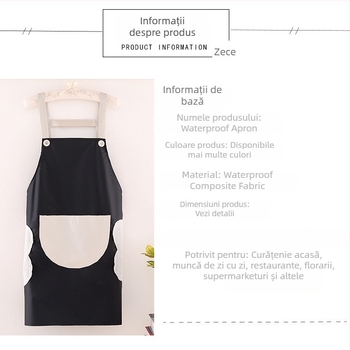 Șorț de bucătărie cu mâneci, impermeabil, PVC, imprimeu desene animate