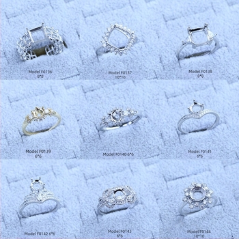 Suport pentru inel placat cu argint S925, cu design de fulg de zăpadă, cu Moissanite și zirconiu, afișaj geometric din cupru, placare electrolitică