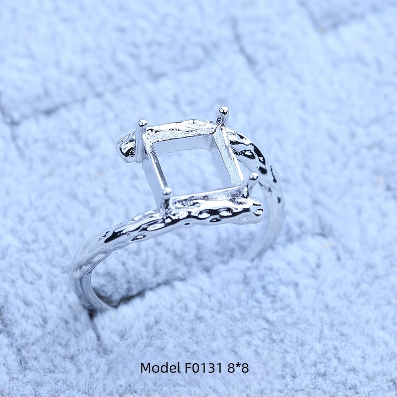 Suport pentru inel placat cu argint S925, cu design de fulg de zăpadă, cu Moissanite și zirconiu, afișaj geometric din cupru, placare electrolitică