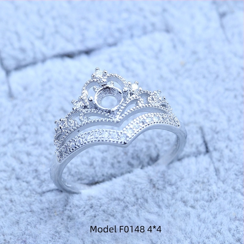 Suport pentru inel placat cu argint S925, cu design de fulg de zăpadă, cu Moissanite și zirconiu, afișaj geometric din cupru, placare electrolitică