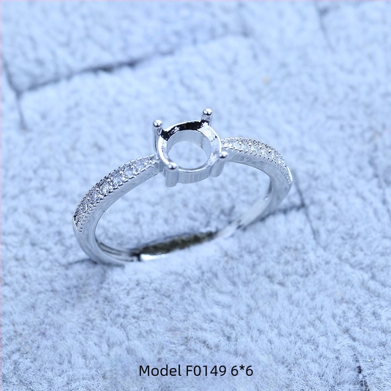 Suport pentru inel placat cu argint S925, cu design de fulg de zăpadă, cu Moissanite și zirconiu, afișaj geometric din cupru, placare electrolitică