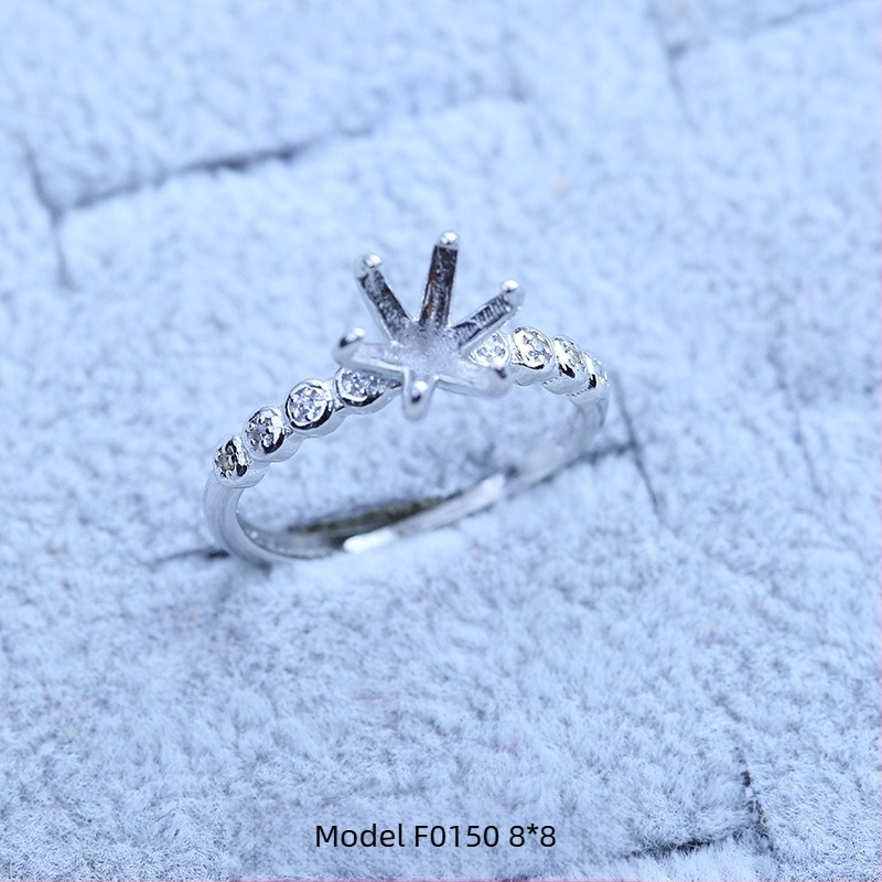 Suport pentru inel placat cu argint S925, cu design de fulg de zăpadă, cu Moissanite și zirconiu, afișaj geometric din cupru, placare electrolitică