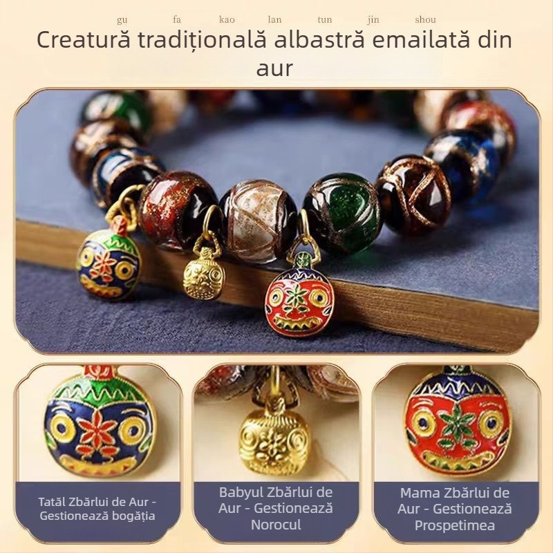 Brățară geometrică din sticlă, handmade, stil etnic unisex, set de 18 bucăți