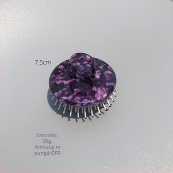 Pieptene pentru păr cu pernă de aer, material acid acetic, stil vintage, unisex, formă circulară, tratament cu aplicare de ulei