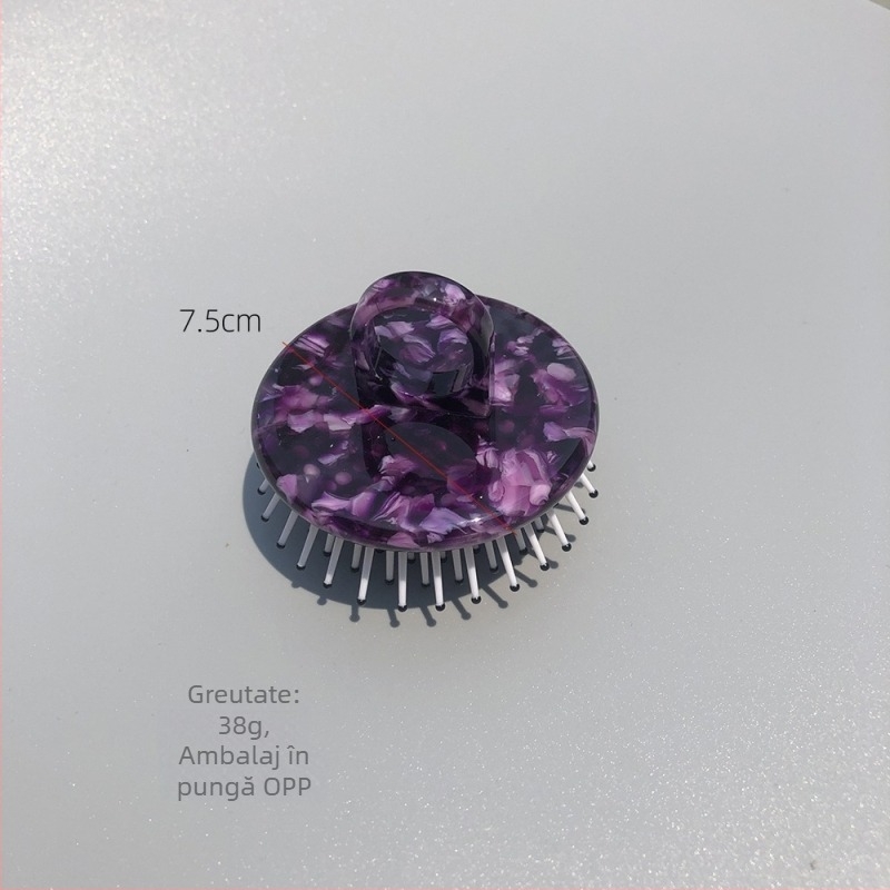 Pieptene pentru păr cu pernă de aer, material acid acetic, stil vintage, unisex, formă circulară, tratament cu aplicare de ulei