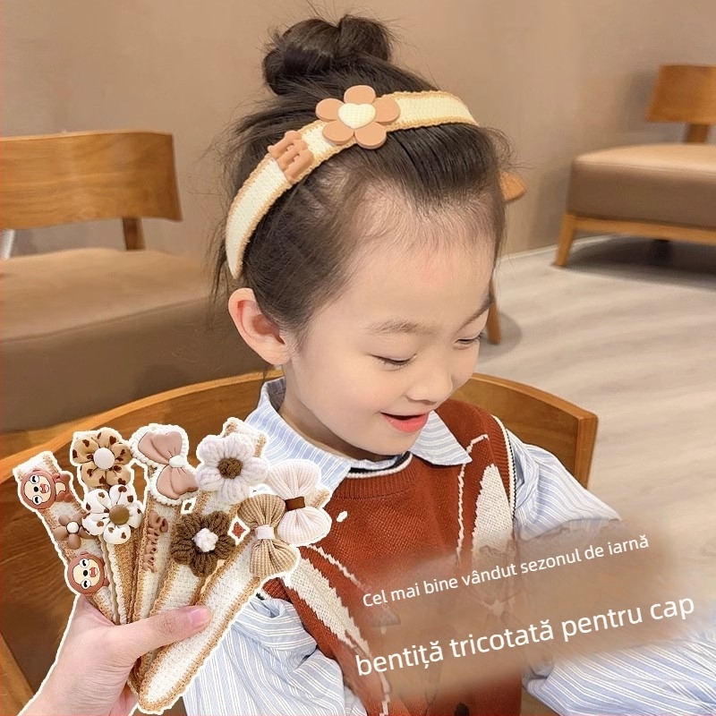 Accesorii pentru păr pentru copii - Agrafe cu Velcro, seria Prințesa, model Fundă/Floare/Litere, pentru 3–10 ani