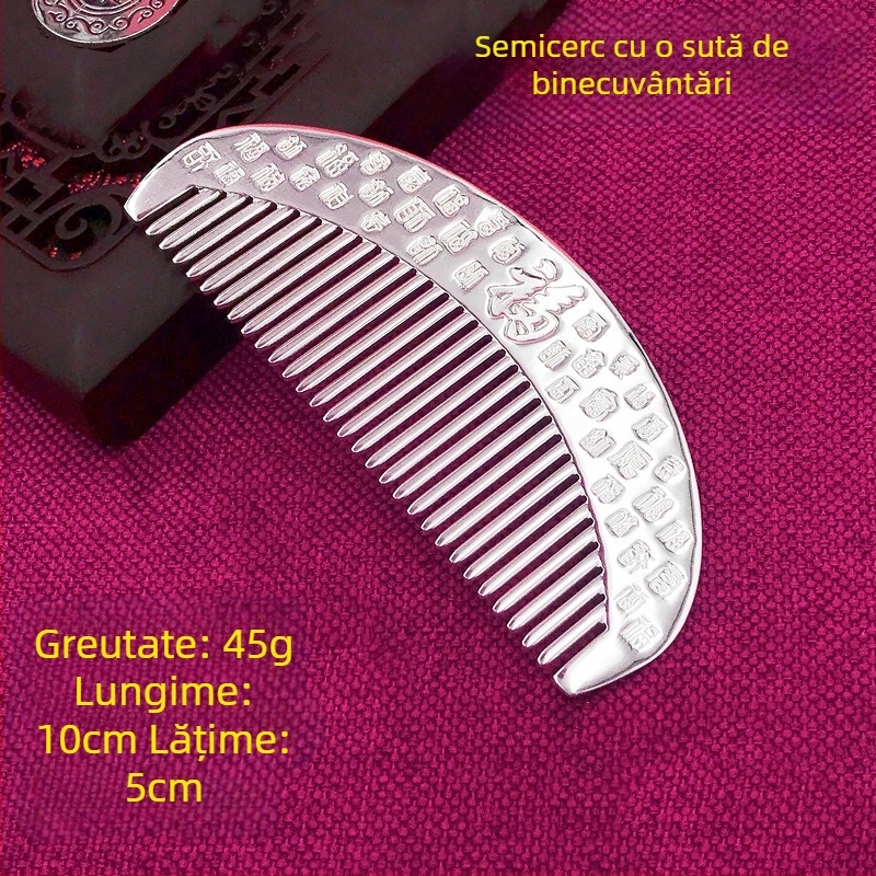 Pieptene pentru păr din argint S999, în formă de floare, lucrat manual, accesorii pentru păr