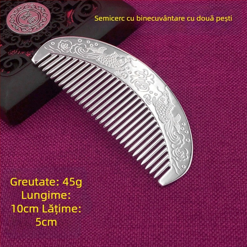 Pieptene pentru păr din argint S999, în formă de floare, lucrat manual, accesorii pentru păr