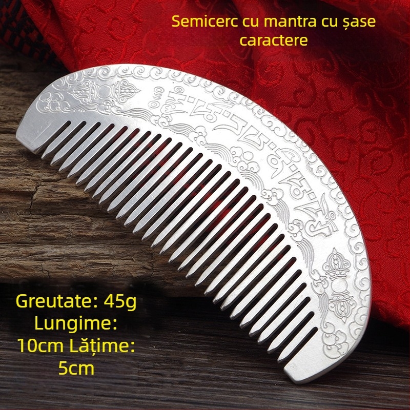 Pieptene pentru păr din argint S999, în formă de floare, lucrat manual, accesorii pentru păr