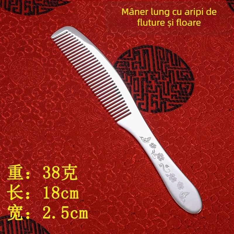 Pieptene pentru păr din argint S999, în formă de floare, lucrat manual, accesorii pentru păr