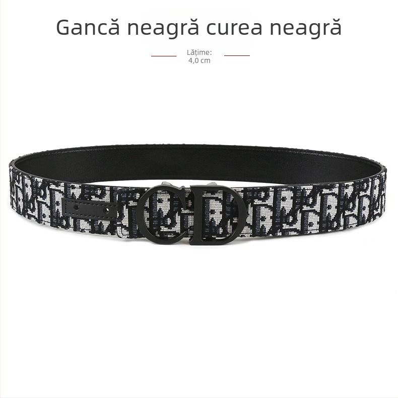Curea de bărbați țesută, cataramă din aliaj, cataramă netedă, manufactură complet manuală, design original