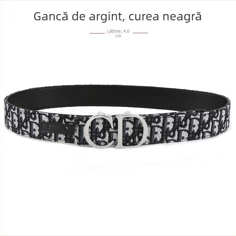 Curea de bărbați țesută, cataramă din aliaj, cataramă netedă, manufactură complet manuală, design original