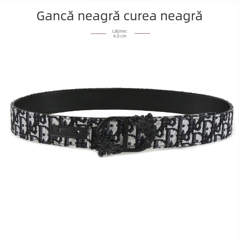 Curea de bărbați țesută, cataramă din aliaj, cataramă netedă, manufactură complet manuală, design original