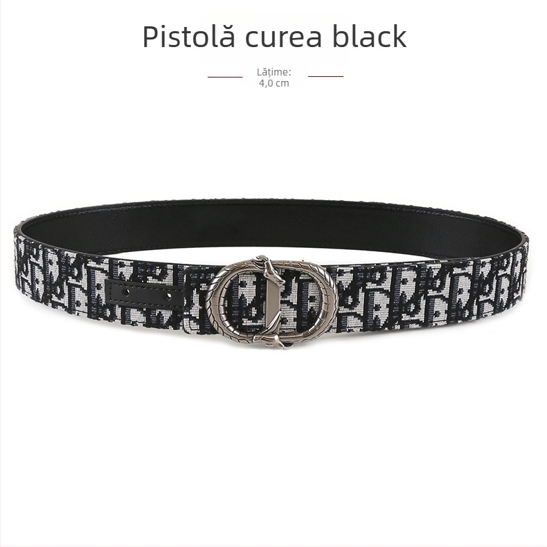 Curea de bărbați țesută, cataramă din aliaj, cataramă netedă, manufactură complet manuală, design original