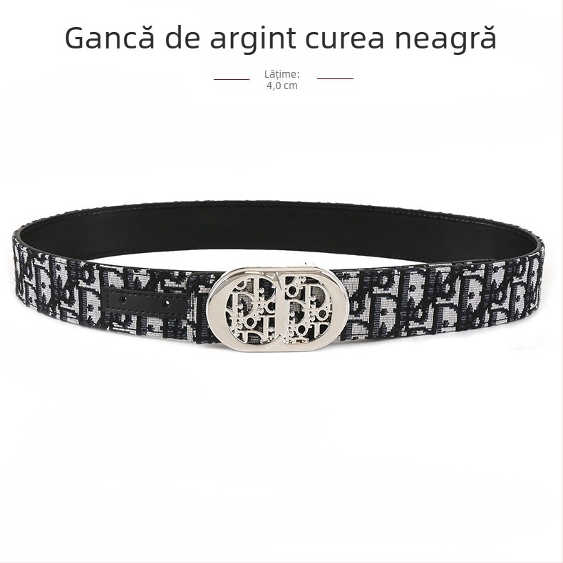 Curea de bărbați țesută, cataramă din aliaj, cataramă netedă, manufactură complet manuală, design original