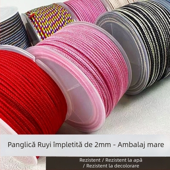 Colier din cordon țesut manual; material: cord; execuție: țesut manual; pregătit pentru pandantiv