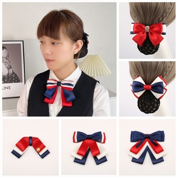 Papion cu floare pentru femei, căptușeală poliester, yarn-dyed culoare solidă, stil cap plat