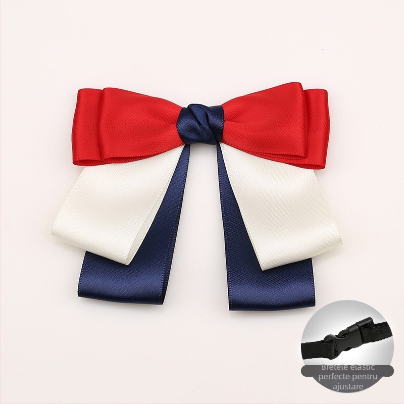 Papion cu floare pentru femei, căptușeală poliester, yarn-dyed culoare solidă, stil cap plat