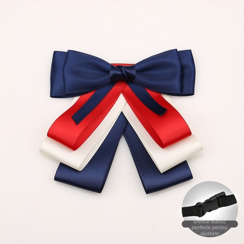 Papion cu floare pentru femei, căptușeală poliester, yarn-dyed culoare solidă, stil cap plat