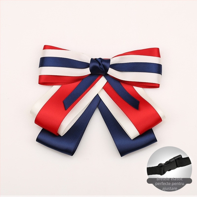 Papion cu floare pentru femei, căptușeală poliester, yarn-dyed culoare solidă, stil cap plat