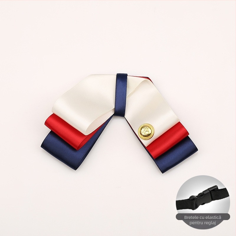 Papion cu floare pentru femei, căptușeală poliester, yarn-dyed culoare solidă, stil cap plat