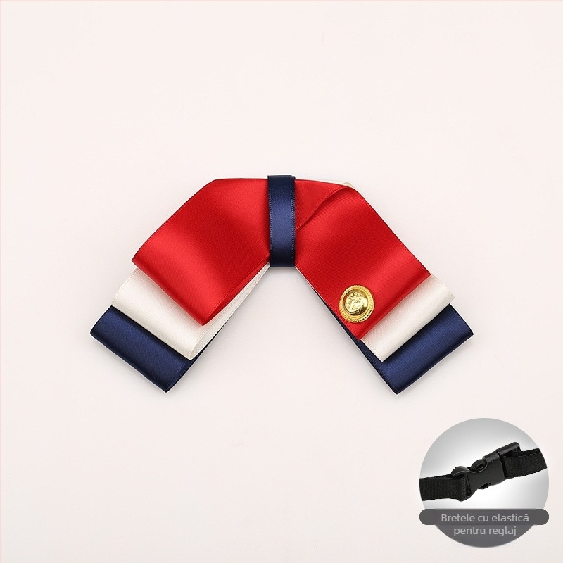 Papion cu floare pentru femei, căptușeală poliester, yarn-dyed culoare solidă, stil cap plat