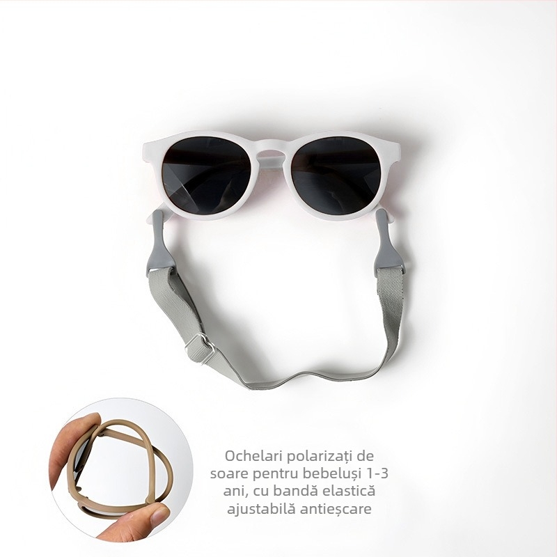 Ochelari de soare polarizați pentru bebeluși, UV400, ramă completă, lentile TAC, formă ovală