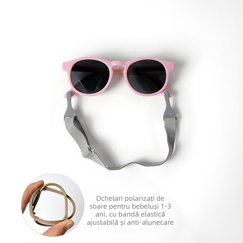 Ochelari de soare polarizați pentru bebeluși, UV400, ramă completă, lentile TAC, formă ovală