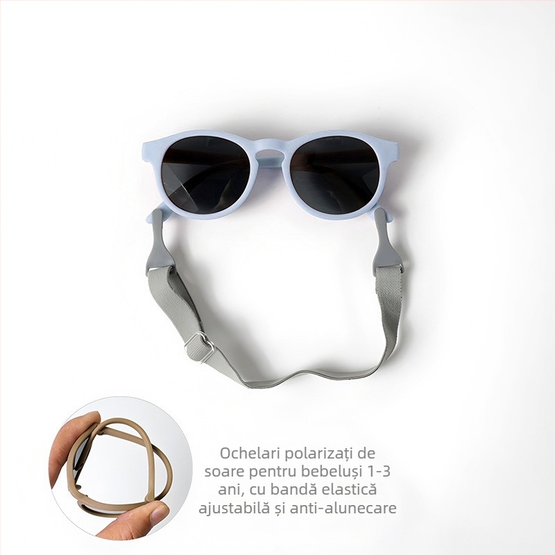 Ochelari de soare polarizați pentru bebeluși, UV400, ramă completă, lentile TAC, formă ovală