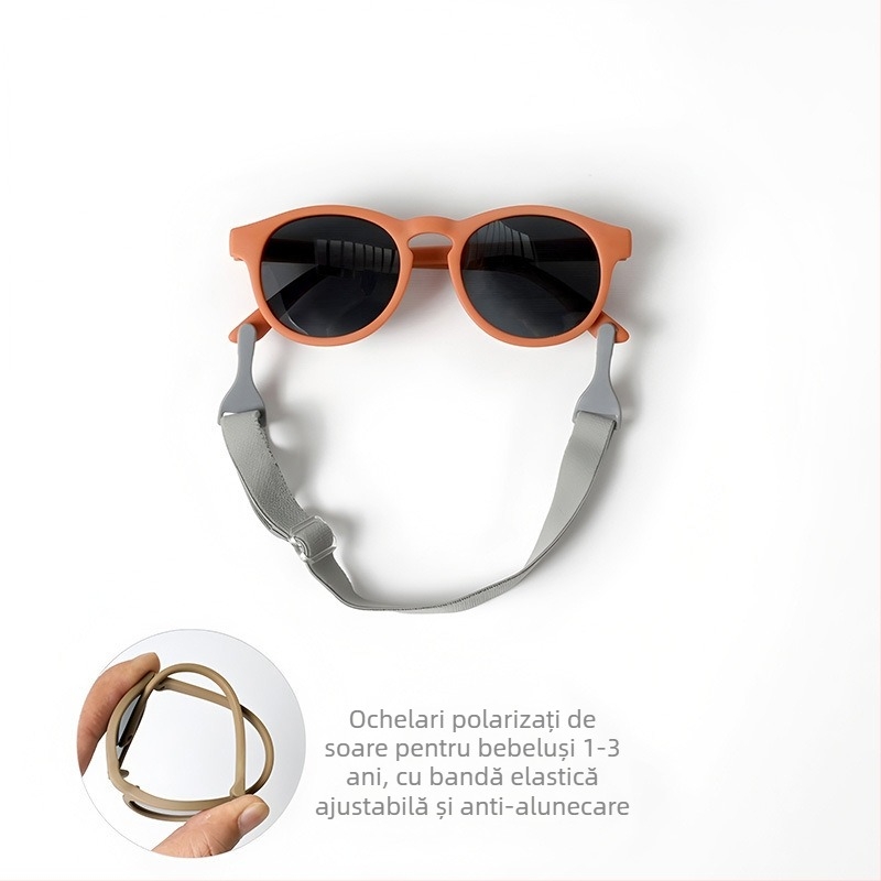 Ochelari de soare polarizați pentru bebeluși, UV400, ramă completă, lentile TAC, formă ovală