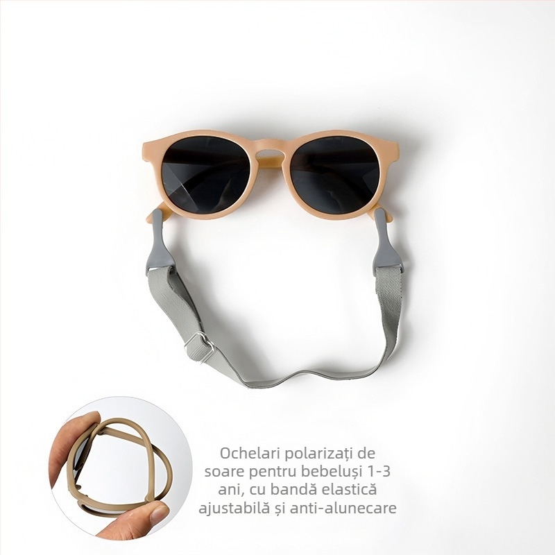 Ochelari de soare polarizați pentru bebeluși, UV400, ramă completă, lentile TAC, formă ovală